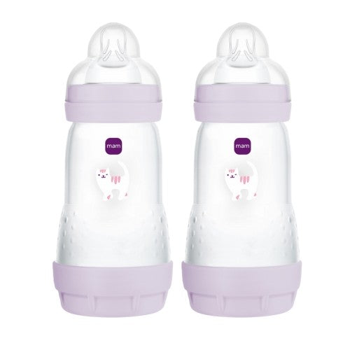 Mam Easy Start Anti-colic sutteflaske på 260 ml i naturfarver, 2-pak