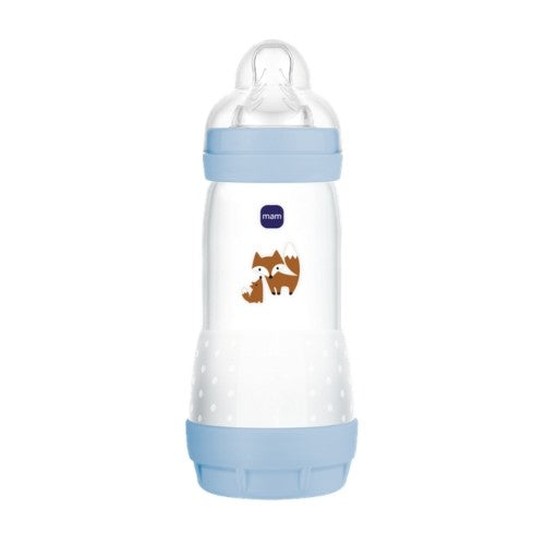 Mam Easy Start Anti-colic sutteflaske på 320 ml i naturfarver med tryk på siderne