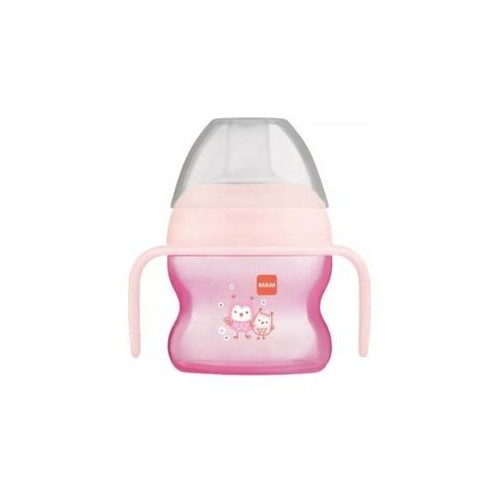 Pink MAM Starter Cup drikkekop på 150 ml med tryk på siden