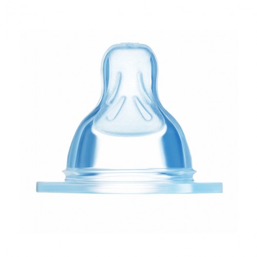 To transparente flaskesutter i str. 1 af SkinSoft-silikone fra MAM