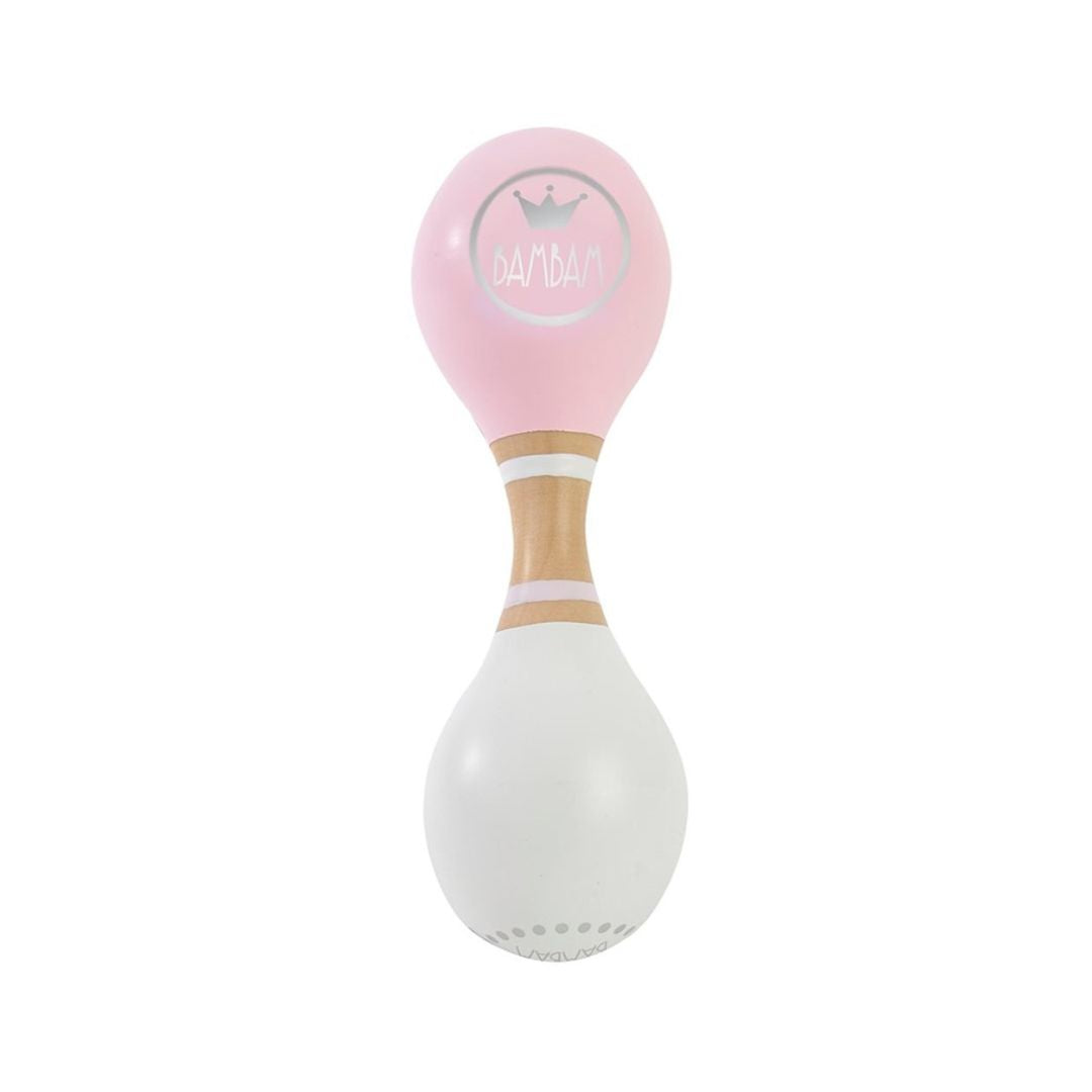 Maracas i hvid og rosa træ i gaveæske fra BamBam