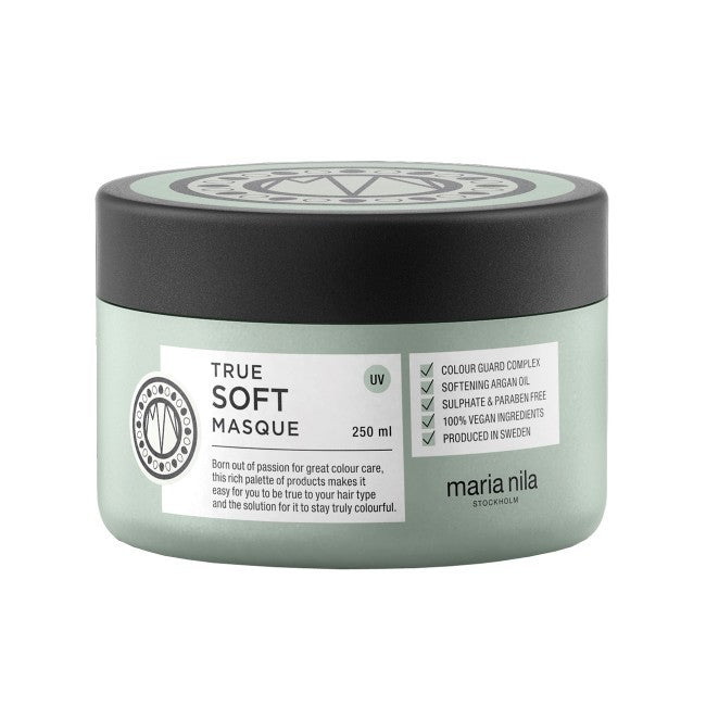 Beholder med Maria Nila True Soft Masque hårkur, 250 ml