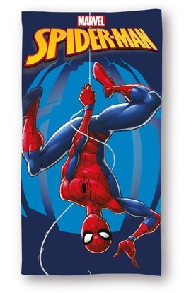 Marvel Spiderman badehåndklæde i bomuld med fotografisk motiv, 70 x 140 cm