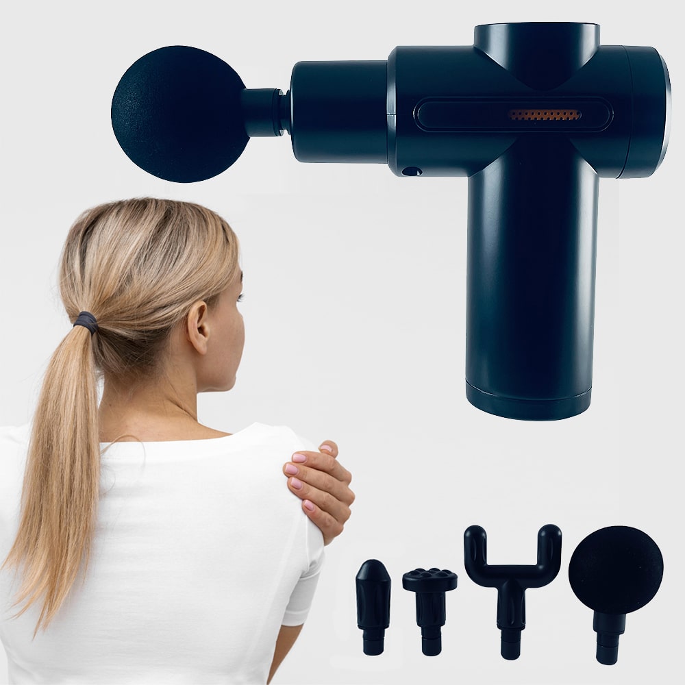 Se Massagepistol m/6 programmer og 4 Massagehoveder ✔ Kæmpe udvalg i Satana - Køb online på udsalg og tilbud lige nu ✔ Super billig fragt og lynhurtig levering - Varenummer: Satana-1357507 på lager - Udsalg på Personlig pleje > Herre > Spar stort – op til 59% - Over 2.739 brands med daglige tilbud