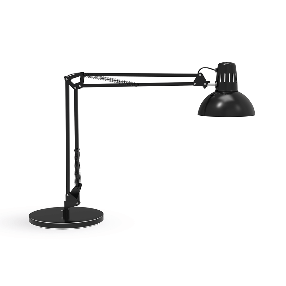 Sort LED arkitektlampe med fod fra NAGA
