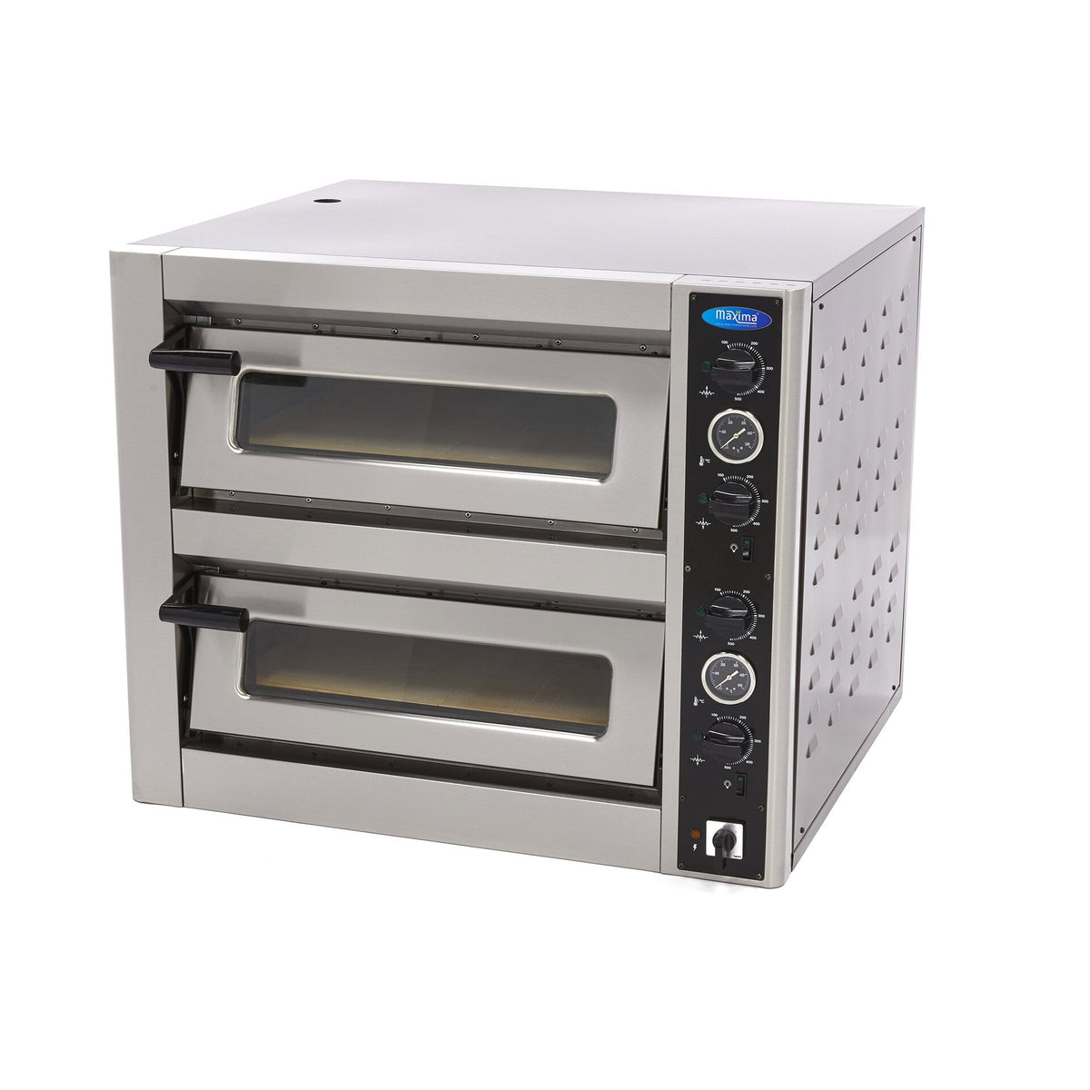 Maxima Deluxe dobbelt pizzaovn til 4 + 4 pizzaer på 30 cm med 400V
