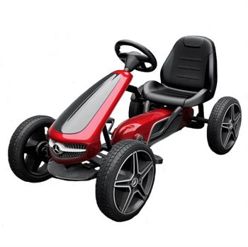 Rød Mercedes-Benz go-kart til børn med gummihjul og sportssæde