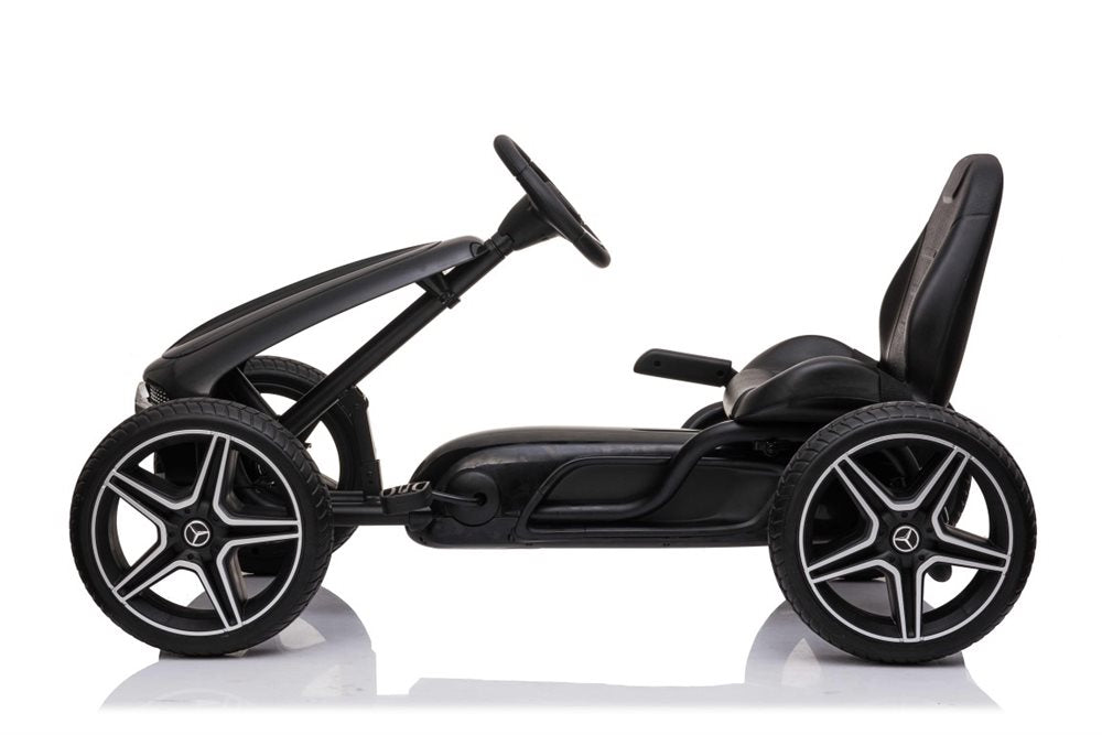 Sort Mercedes-Benz go-kart til børn med gummihjul og sportssæde