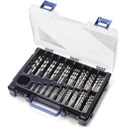Thürmer metalborsæt med 100 stk. slebne HSS bor i kassette, 1-10 mm
