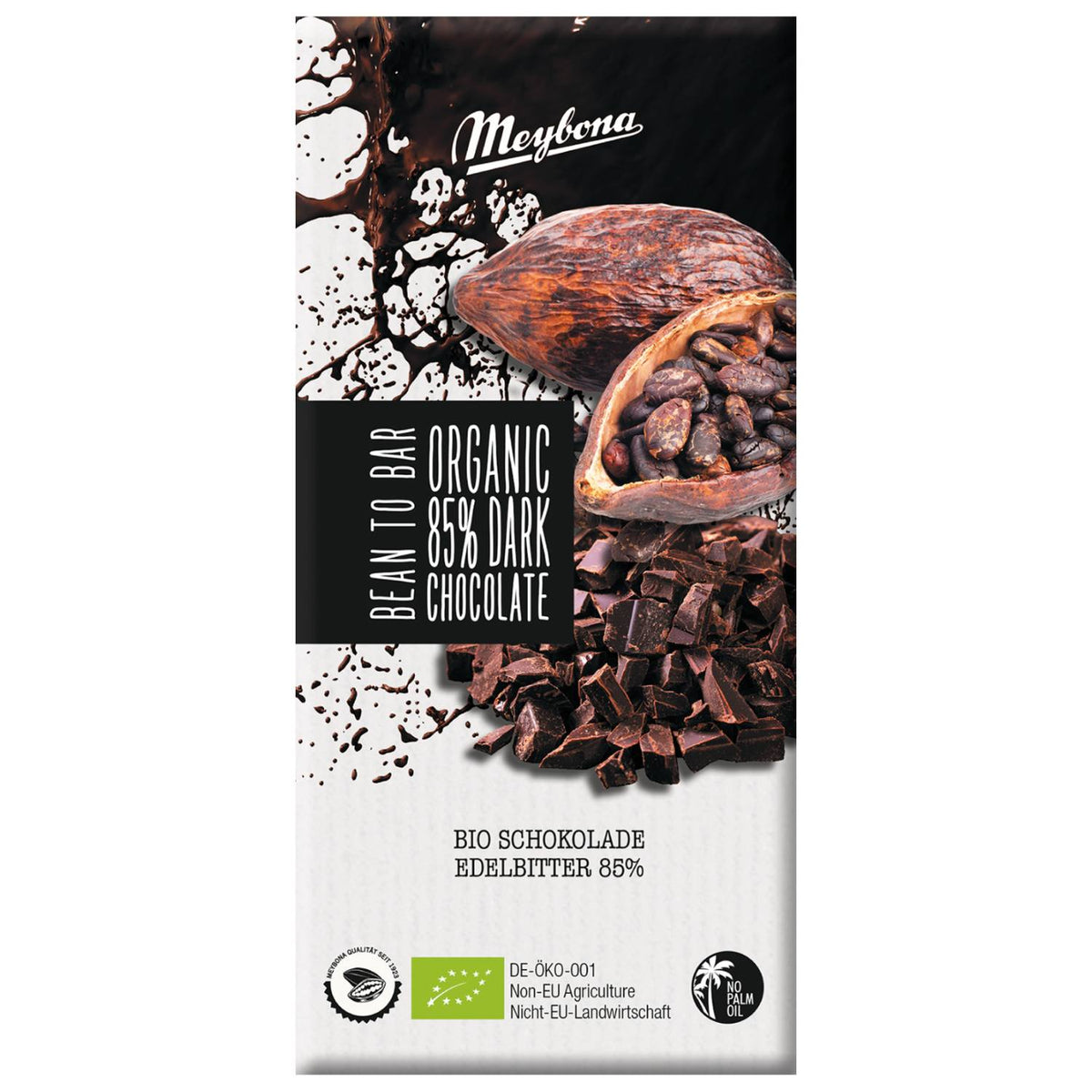 Meybona økologisk mørk chokolade med 85 % kakao, 100 gram