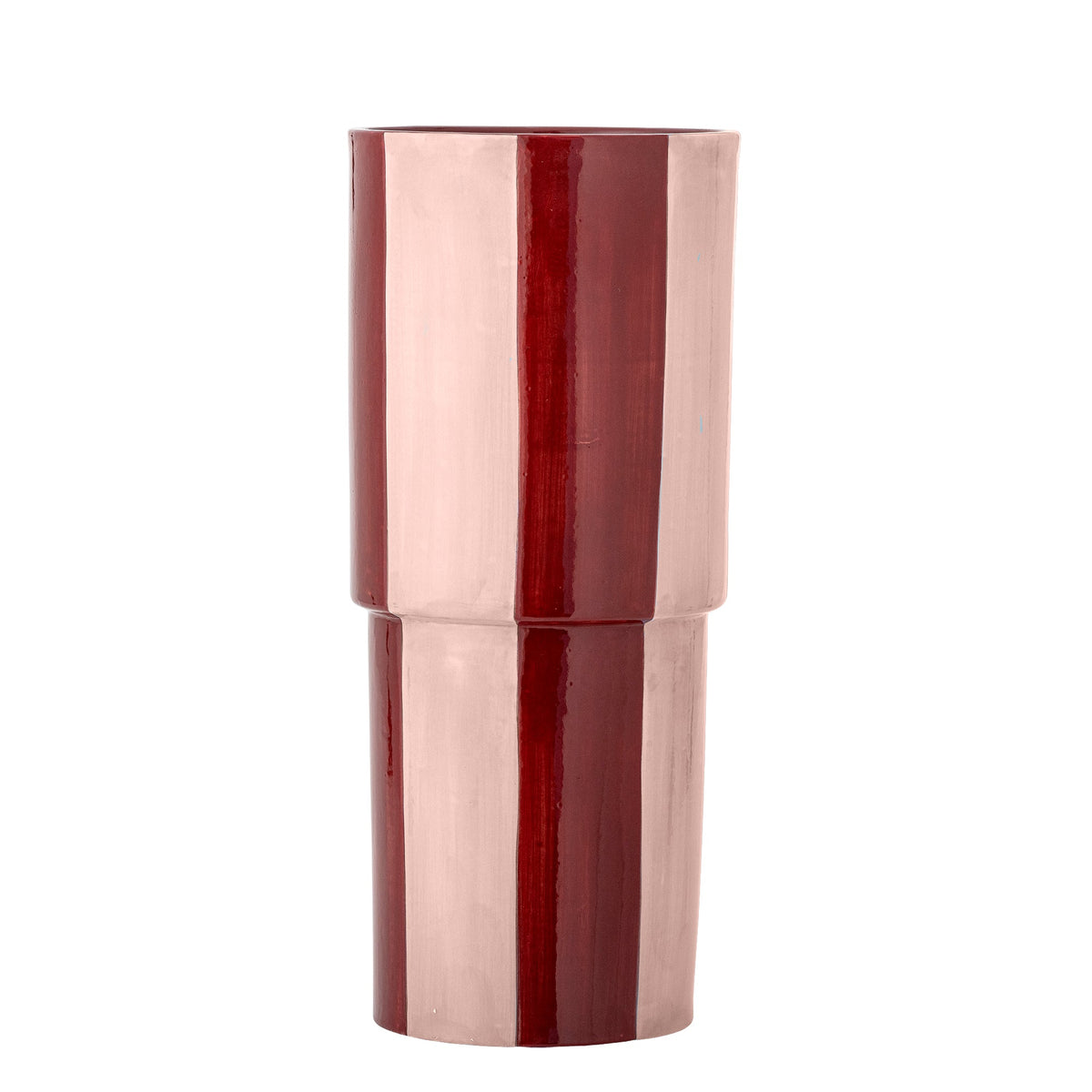 Rosa vase i stentøj med synligt trin på midten fra Bloomingville, Floki