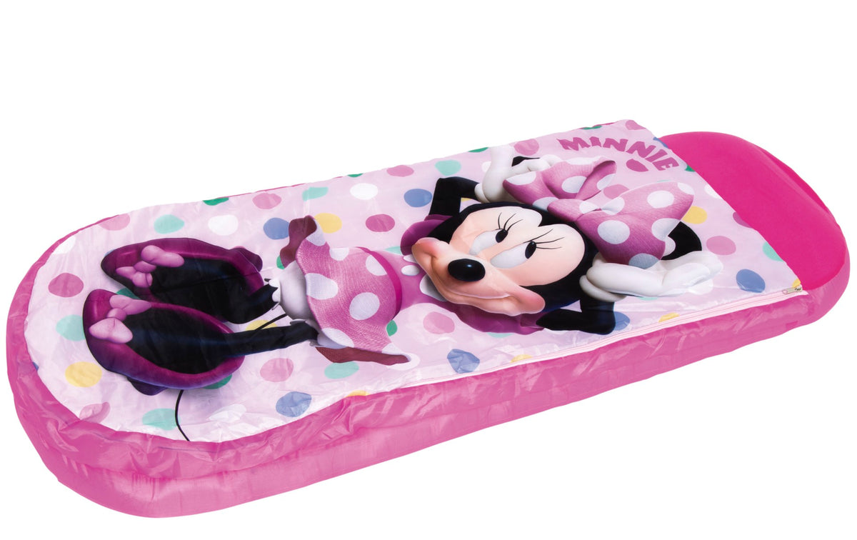 Arditex Minnie Mouse junior 2-i-1 gæsteseng med sovepose og luftmadras