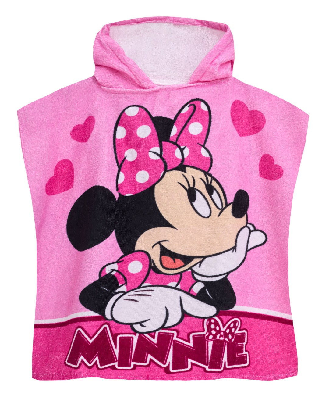 Minnie Mouse poncho badehåndklæde med hætte i bomuld til børn