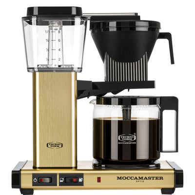 Se Moccamaster Optio kaffemaskine 1,25 liter, Gold ✔ Kæmpe udvalg i Moccamaster ✔ Meget billig fragt og hurtig levering: 1 - 2 hverdage - Varenummer: KTO-53916 og barcode / Ean: '8712072539167 på lager - Udsalg på Kaffebrygger Spar op til 57% - Over 1334 design mærker på udsalg