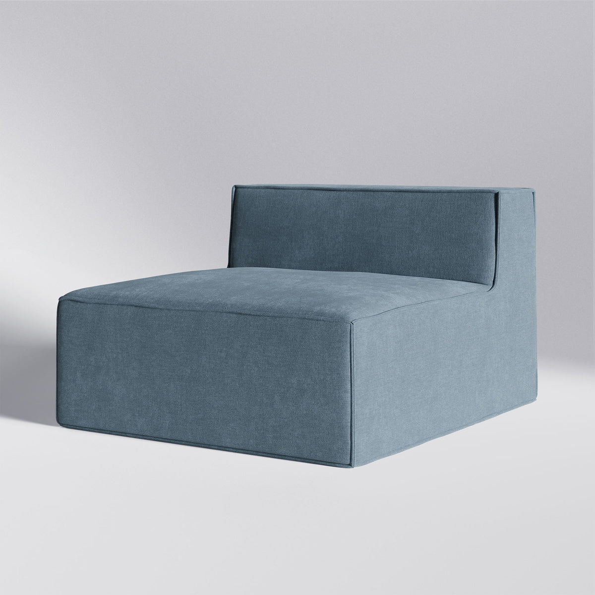 Moduri Lounge sofamodul i blå med ryglæn og armlænsfrit design