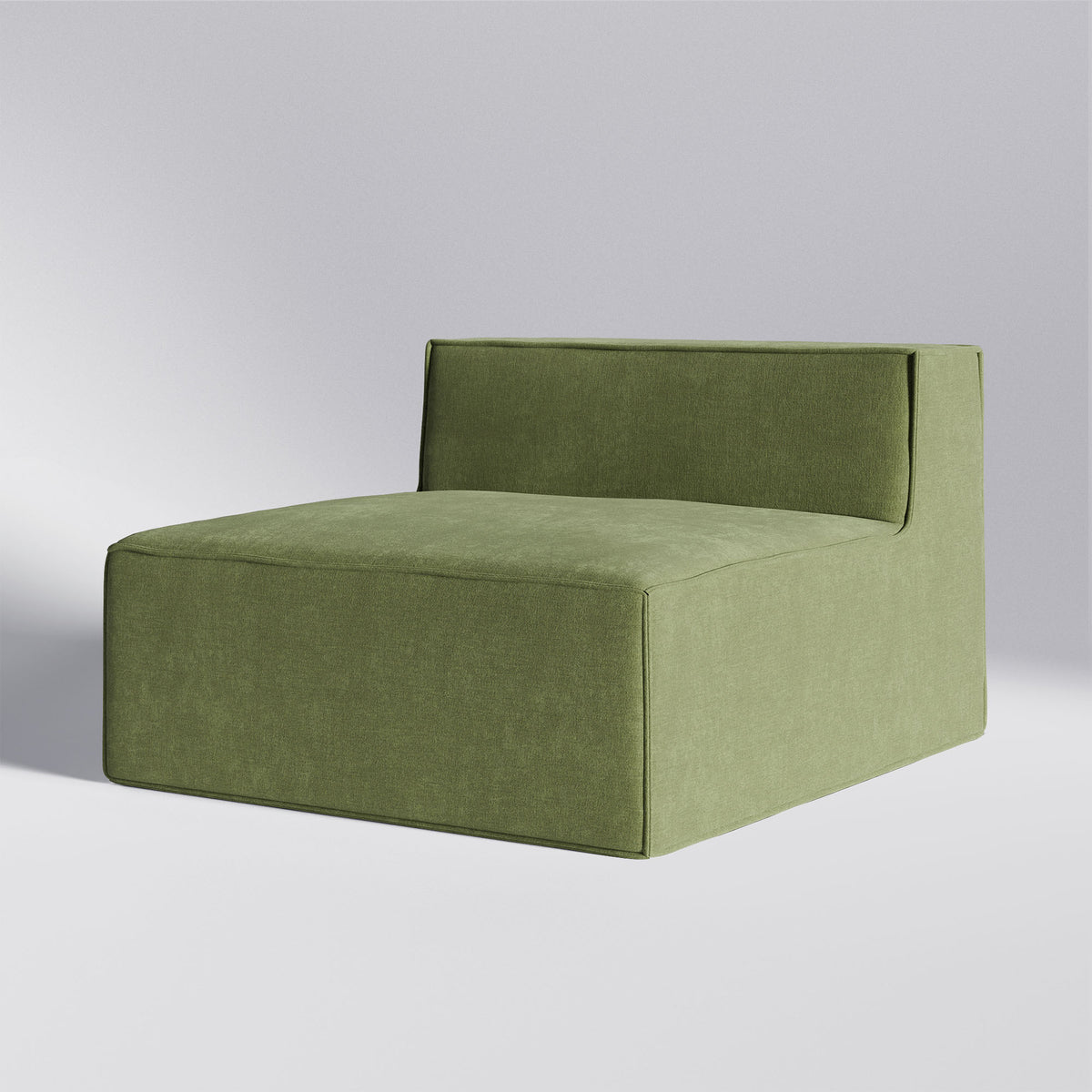 Moduri Lounge sofamodul i grøn med ryglæn og armlænsfrit design