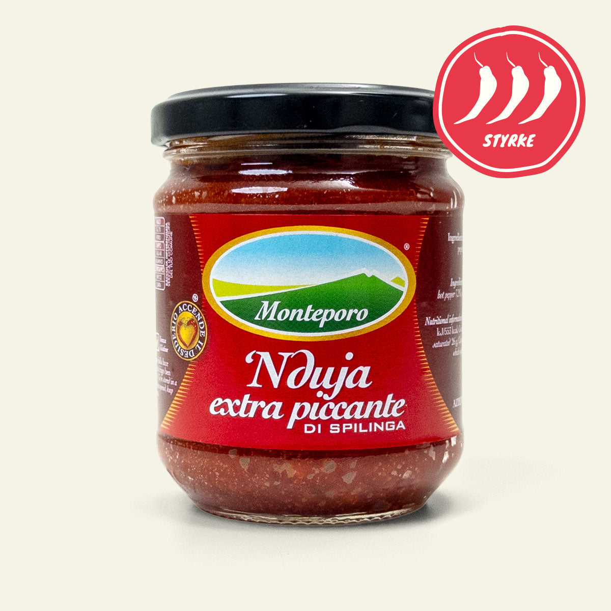 Monteporo Nduja di Spilinga Extra Piccante, calabrisk specialitet