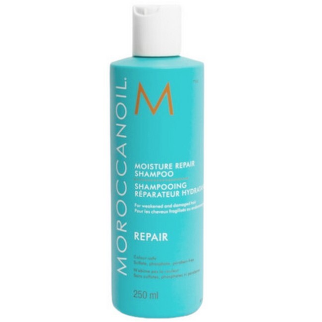 Flaske med Moroccanoil Moisture Repair shampoo, 250 ml