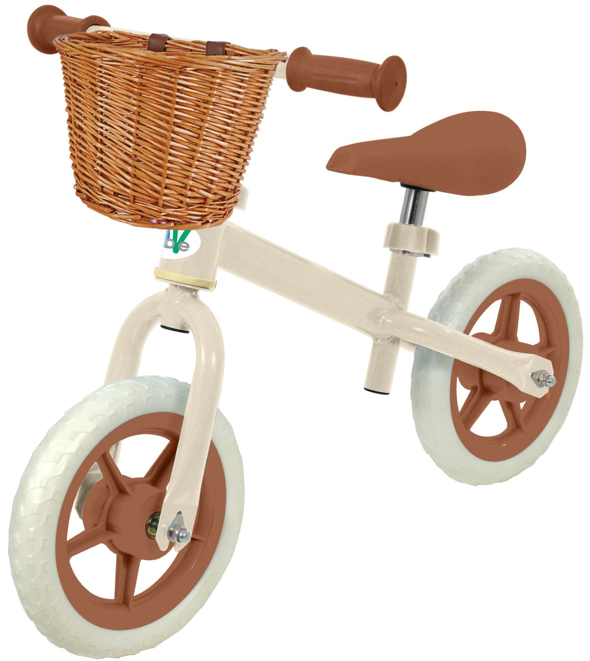 MoVe løbecykel fra MV Sports i 10 tommer med kurv og dekorative kvaster
