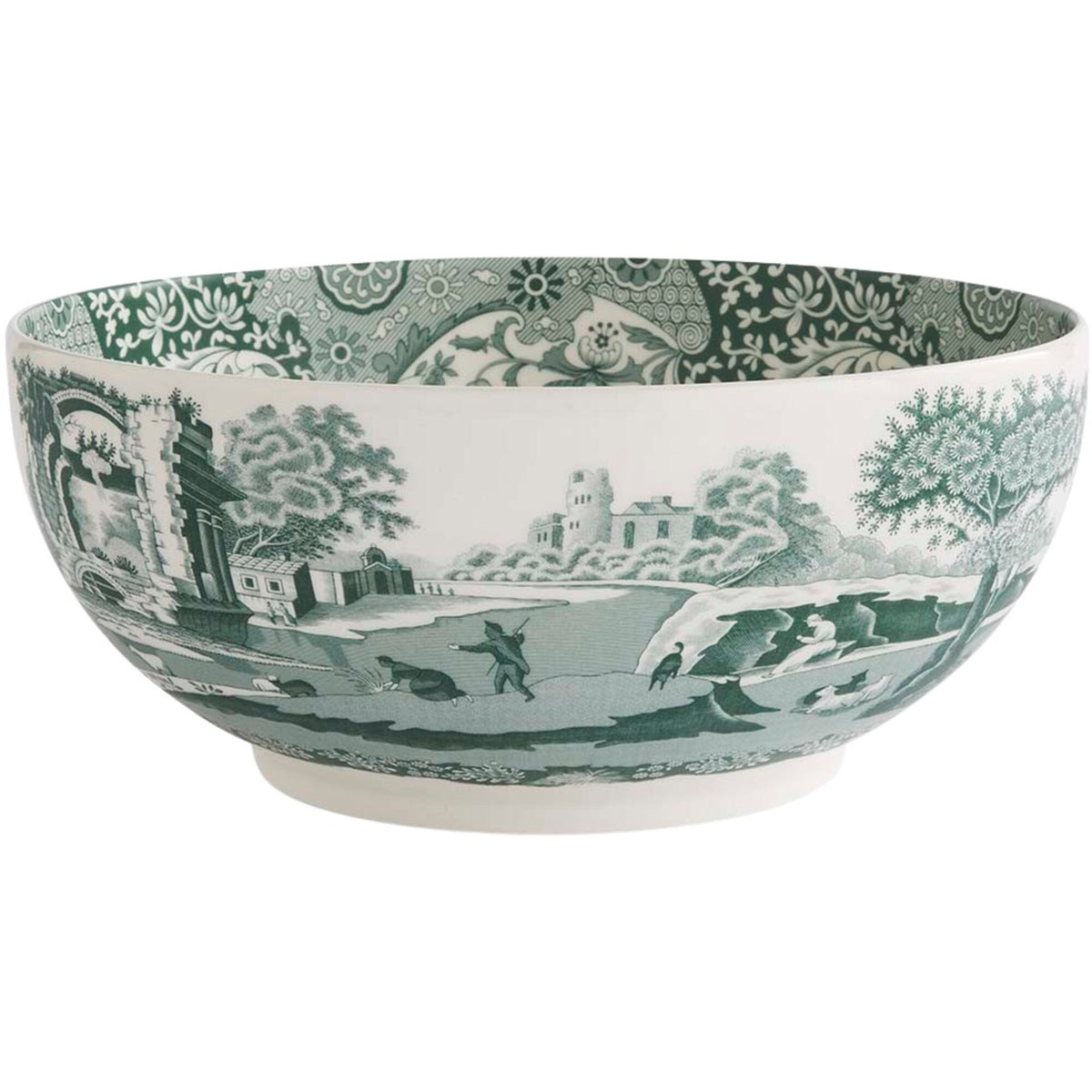 Spode Heritage Green Italian serveringsskål i grøn og hvid, 27,5 cm