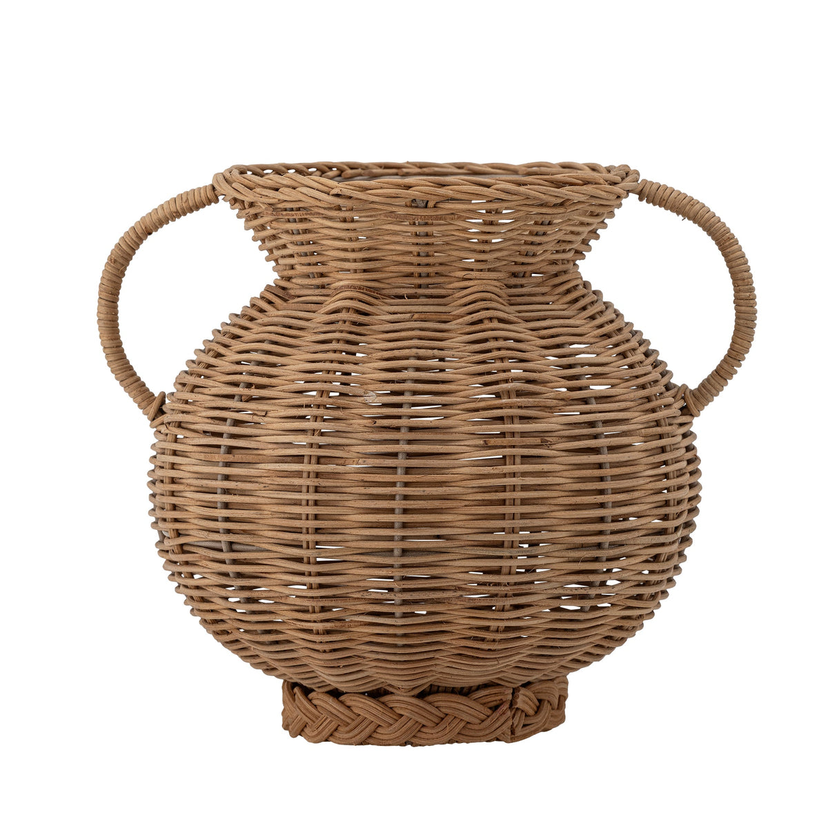 Rund Uni vase i naturfarvet glas med to buede hanke fra Bloomingville