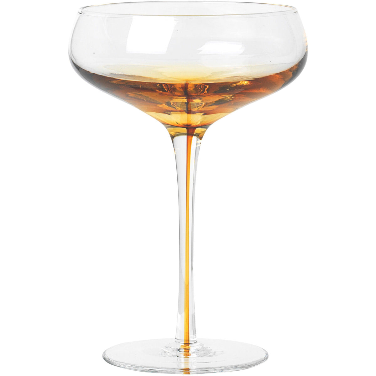 Broste Copenhagen Amber cocktailglas med farveovergang fra rav til klart glas
