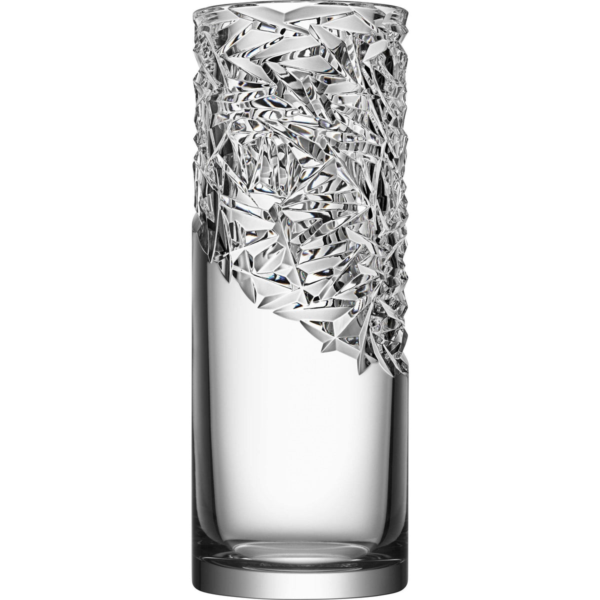 Orrefors Carat vase på 37 cm med brud i glasset, model High Cut