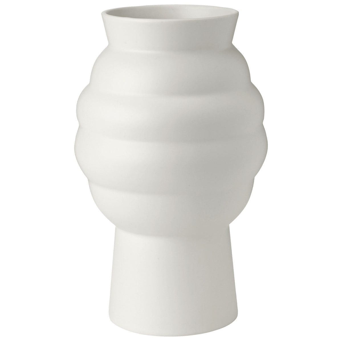 Hvid Knabstrup Archie vase Tortus på 23,5 cm med bløde kurver