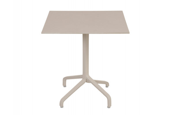 Firkantet Nardi cafébord Professionel i sandfarve, 70x70 cm, med aluminiumsstel