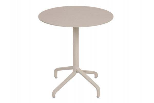 Rundt Nardi cafébord Professionel i sandfarve, Ø70 cm, til altan og terrasse