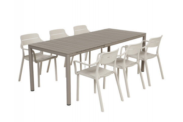 Se Nardi Tevere/Cassia Havemøbelsæt 147-211cm - Latte/Sand ❤ Lav fragtpris og hurtig levering - Varenummer: Havemøbelland-DK4776 - Udsalg på NARDI - Nardi Havemøbelsæt Spar helt op til 79% - Stort udsalg på over 739 brands