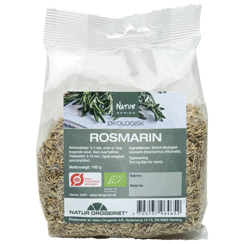 Pakke med rosmarin fra Natur Drogeriet, 100 gram krydderi