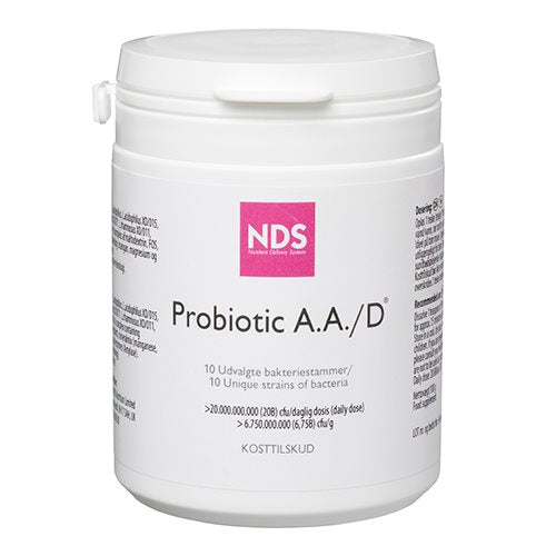 Se NDS Probiotic A.A./D 100g ✔ Kæmpe udvalg i NDS - Køb online på udsalg og tilbud lige nu ✔ Billig fragt og hurtig levering - Varenummer: Helsegrossisten-9175 og 5707343231218 på lager - Udsalg på Immunforsvar > > Store besparelser – op til 67% - Store besparelser på over 2.281 mærker