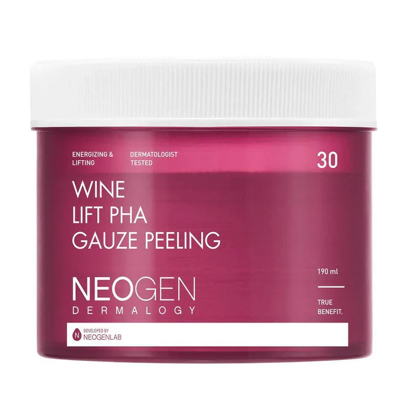 Neogen Wine Lift PHA Gauze Peeling – eksfolierende pads med to sider i 190 ml