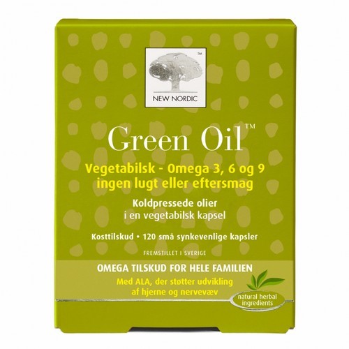 Pakning New Nordic Green Oil kosttilskud med 120 vegetabilske kapsler