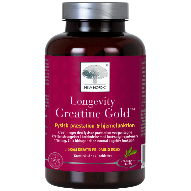New Nordic Longevity Creatine Gold kreatintabletter, pakning med 120 tabletter