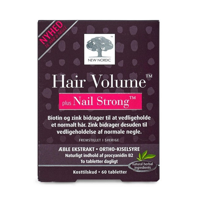 New Nordic Hair Volume + Nail Strong kosttilskud, 60 tabletter