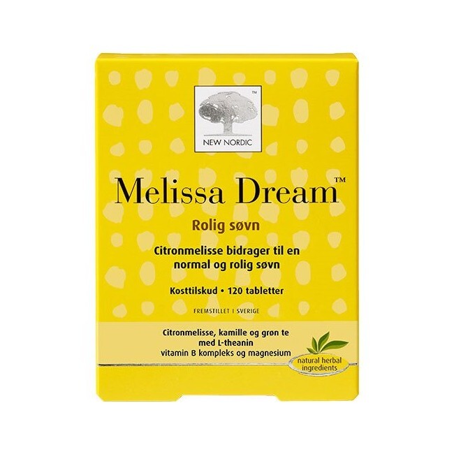New Nordic Melissa Dream kosttilskud, pakke med 120 tabletter