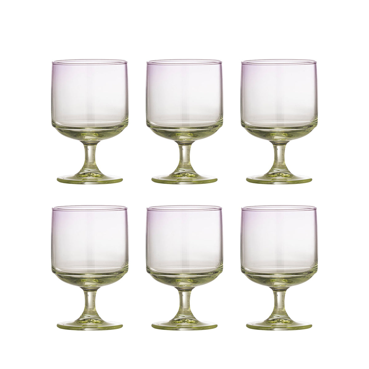 Luciana drikkeglas fra Bloomingville i multifarvet glas, sæt med seks glas