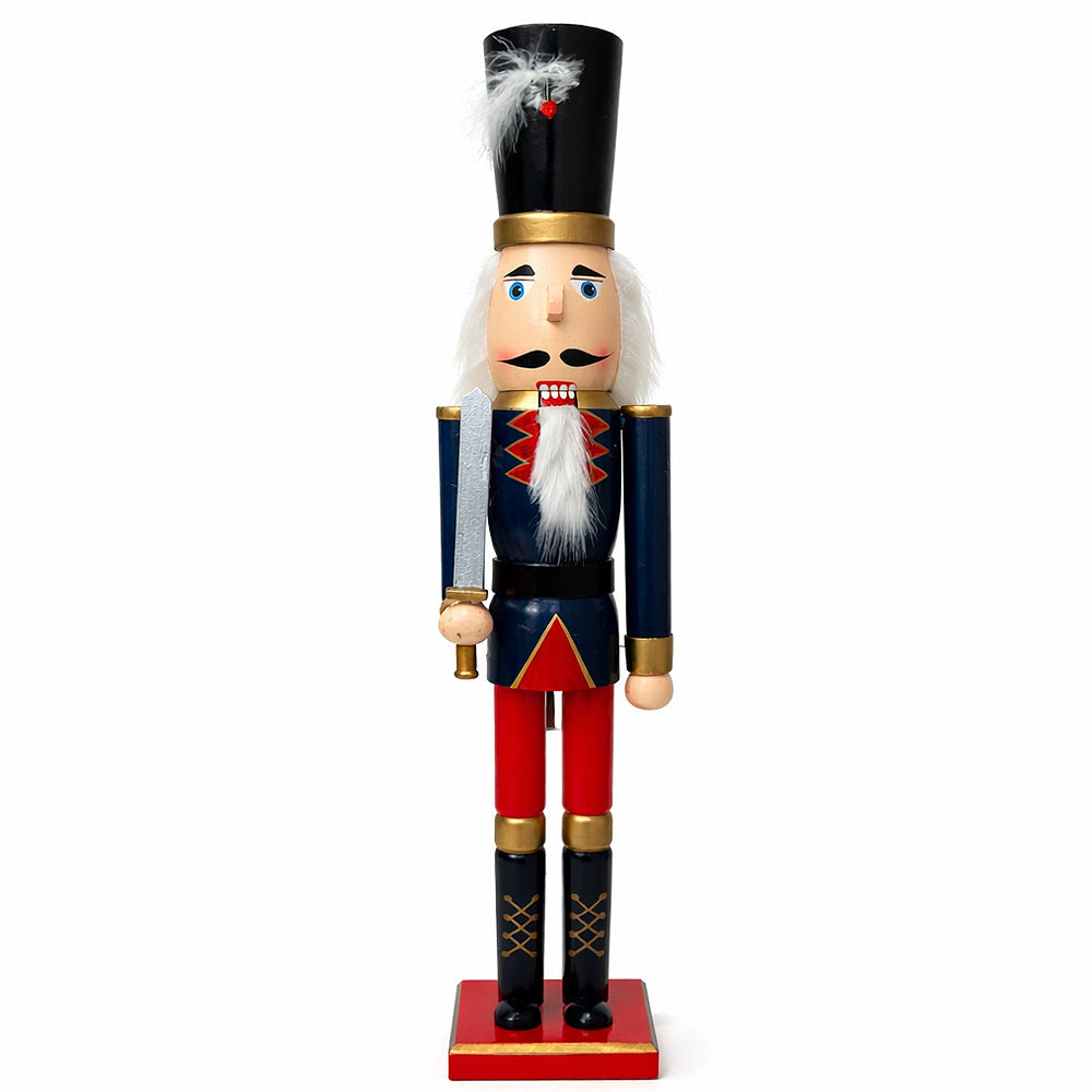 Stor nøddeknækker julemandsfigur i træ, 78 cm, model 3