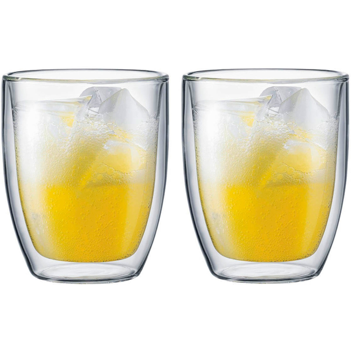 To dobbeltvæggede Bodum Bistro glas på 0,45 liter