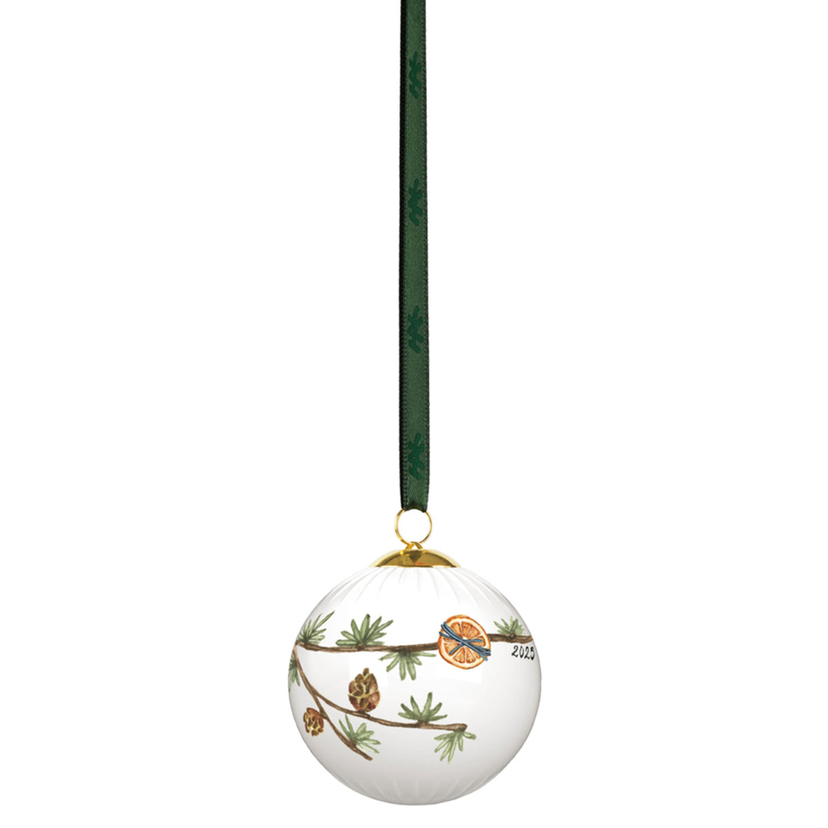 Hvid julekugle i porcelæn, Ø6 cm, fra Kähler Hammershøi Christmas 2025