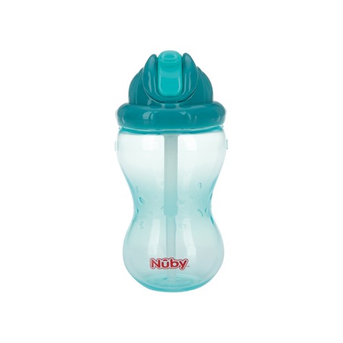 Aqua No-spill Flip-it flaske med sugerør og flip-låg fra Nüby