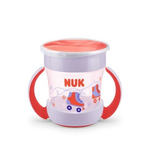 Nuk Mini Magic Cup drikkekop i lys lilla med sødt print til børn fra 6 måneder