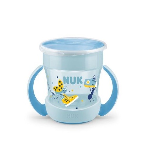 Lyseblå NUK Mini Magic Cup drikkekop med sødt print til børn fra 6 måneder