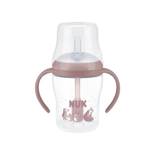 NUK Perfect Match Learner Bottle Straw drikkeflaske med silikonesugerør, 150 ml