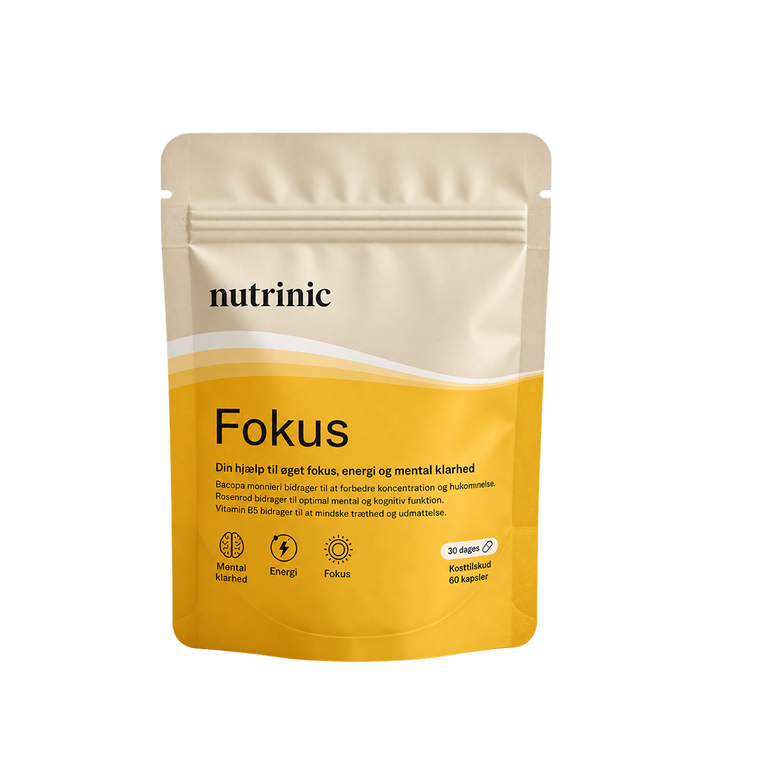 Nutrinic Fokus kosttilskud med L-tyrosin, Bacopa monnieri og rosenrod