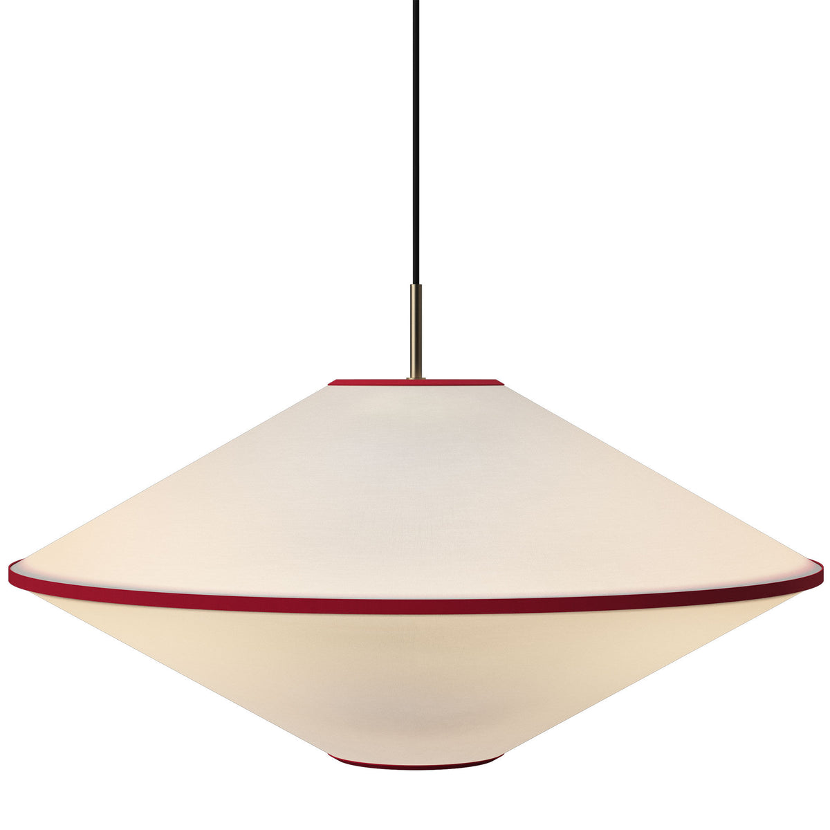 Edgeform Tafta pendellampe, Ø65 cm, i rød og offwhite