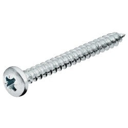 Spånpladeskrue med fladt panhoved, fuldgevind og PZ2 i forzinket stål, diameter 4,5 mm, fra Haefele