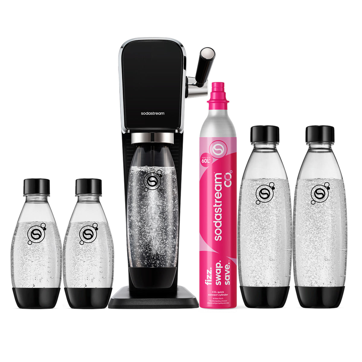 Sort SodaStream Art sodavandsmaskine med valuepack